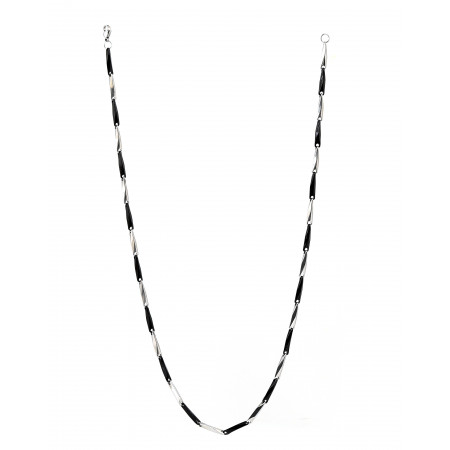  Black and white polished chain